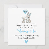 Cute Bunny Mother’s Day Card for Mummy To Be カード (正面)