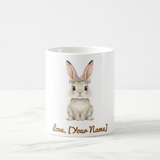 Cute Bunny Mug Gift for Mom コーヒーマグカップ (中央)