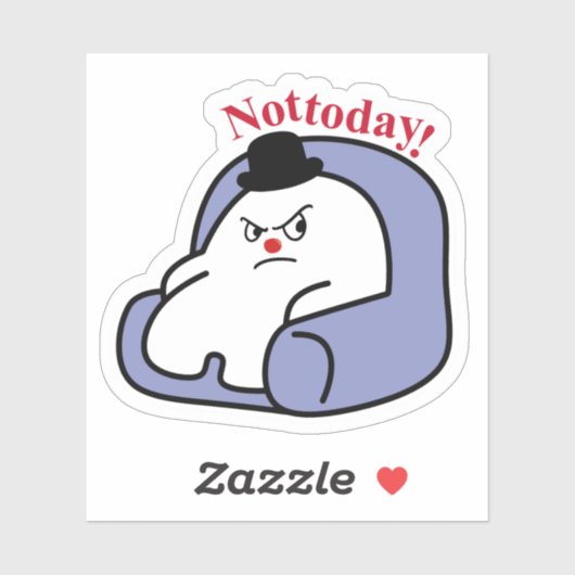 Cute Bunny “Not Today” Sticker | Mood & Relatable シール (シート)