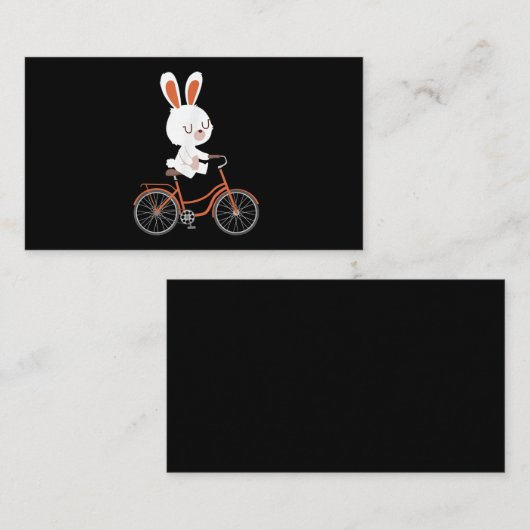 Cute Bunny On Bike Rabbit Cycling Bicycle Bunny 名刺 (正面/裏面)