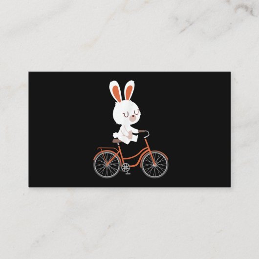 Cute Bunny On Bike Rabbit Cycling Bicycle Bunny 名刺 (正面)
