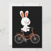 Cute Bunny On Bike Rabbit Cycling Bicycle Bunny 招待状 (正面)