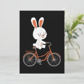 Cute Bunny On Bike Rabbit Cycling Bicycle Bunny 招待状 (スタンド正面)