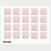 Cute Bunny Pastel Easter Square Sticker スクエアシール (シート)