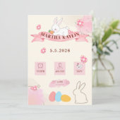Cute Bunny Pastel Template Baby Shower 招待状 (スタンド正面)