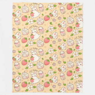 Cute Bunny Pattern フリースブランケット