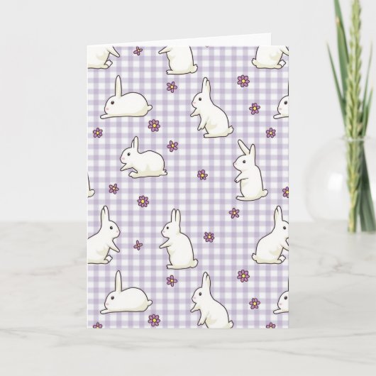 Cute Bunny Pattern Greeting Card カード (正面)