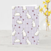 Cute Bunny Pattern Greeting Card カード (黄色い花)
