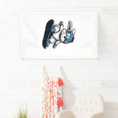 Cute Bunny Performing Snowboarding Trick Kids East 横断幕 (インサイチュ)