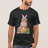 Cute Bunny Persian Cat & Easter Egg Basket Easter  Tシャツ (正面)