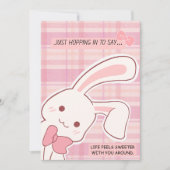 Cute Bunny Pink Greeting シーズンカード (正面)