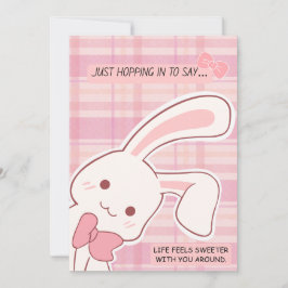Cute Bunny Pink Greeting シーズンカード