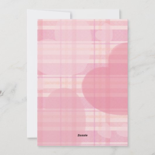 Cute Bunny Pink Greeting シーズンカード (裏面)