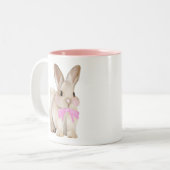 Cute Bunny Pink Mug ツートーンマグカップ (正面左)