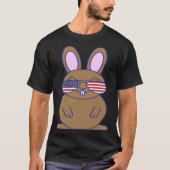 Cute Bunny Rabbit 4th of July Independence Day Men Tシャツ (正面)