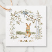 Cute Bunny Rabbit Arch Baby Shower Thank You フェイバータグ (正面)