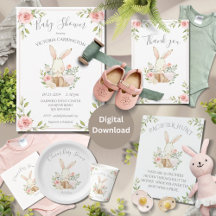 Cute Bunny Rabbit Baby Shower