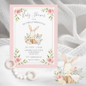 Cute Bunny Rabbit Baby Shower 招待状