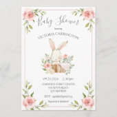 Cute Bunny Rabbit Baby Shower 招待状 (正面)