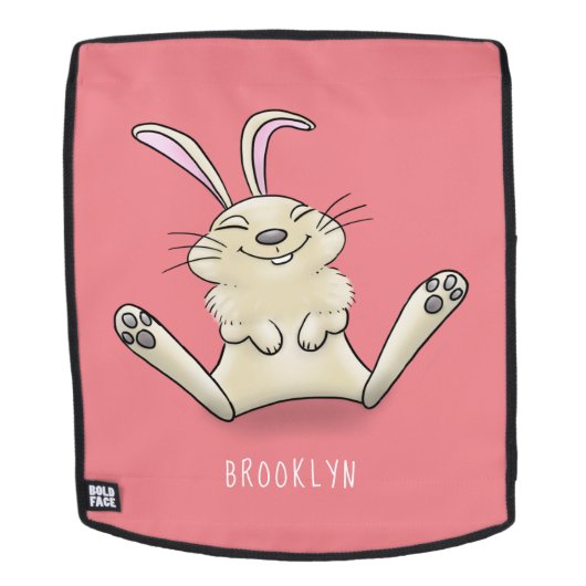 Cute bunny rabbit cartoon illustration バックパック (取り外し可フェース)