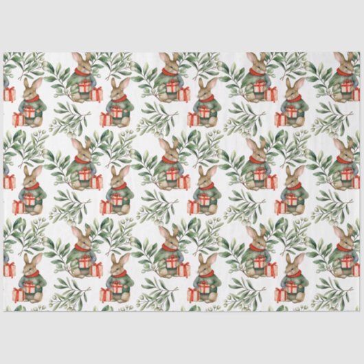 Cute Bunny Rabbit Christmas Tissue Paper 薄葉紙 (正面)