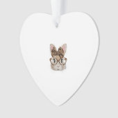 Cute Bunny Rabbit Face Leopard Coquette Bow Glasse オーナメント (正面)