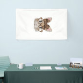 Cute Bunny Rabbit Face Leopard Coquette Bow Glasse 横断幕 (トレードショー)