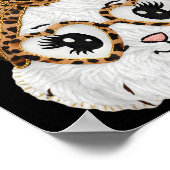 Cute Bunny Rabbit Face Leopard Gles Girl Happy Eas ポスター (角)