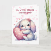 Cute Bunny Rabbit Granddaughter Valentine Card シーズンカード (正面)
