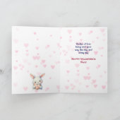 Cute Bunny Rabbit Granddaughter Valentine Card シーズンカード (内部)