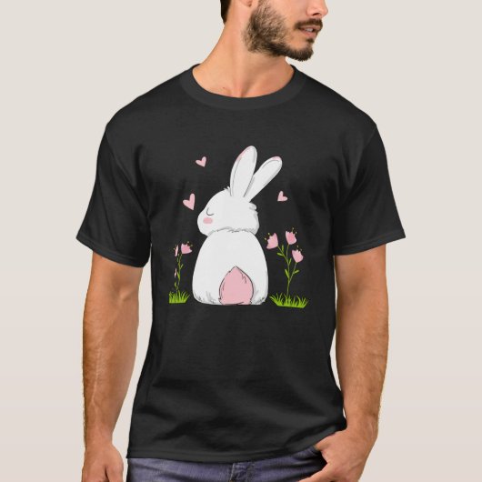 Cute Bunny Rabbit Happy Easter Day Women Girl Matc Tシャツ (正面)