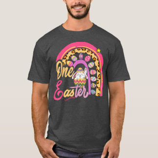 Cute Bunny Rabbit Leopard Rainbow Girl Happy Easte Tシャツ