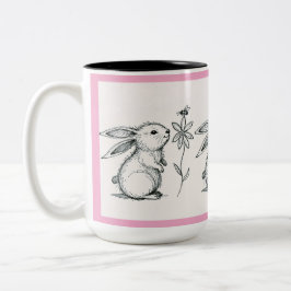 Cute Bunny Rabbit Mug ツートーンマグカップ