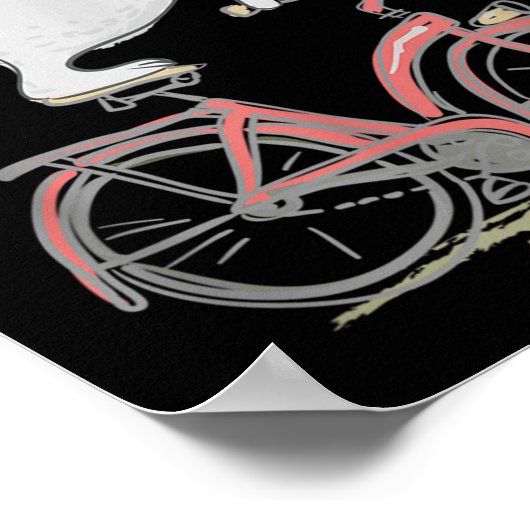 Cute Bunny Rabbit On Bike Cycling Bicycle ポスター (角)