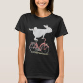 Cute Bunny Rabbit On Bike Cycling Bicycle Tシャツ (正面)