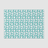 Cute Bunny Rabbit Pattern on Teal 薄葉紙 (正面)