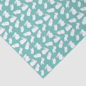 Cute Bunny Rabbit Pattern on Teal 薄葉紙 (詳細)