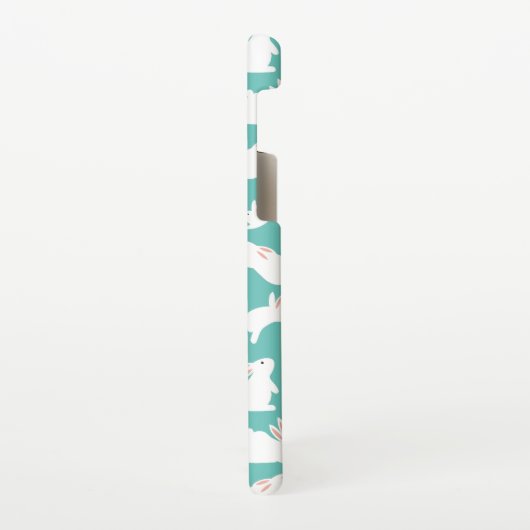 Cute Bunny Rabbit Pattern on Teal Monogram Samsung Galaxyケース (左側)