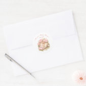 Cute Bunny Rabbit Pink Blush Peony Baby Shower ラウンドシール (封筒)