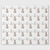 Cute Bunny Rabbit Pink Heart Tail Baby Shower ラッピングペーパー (フラット)