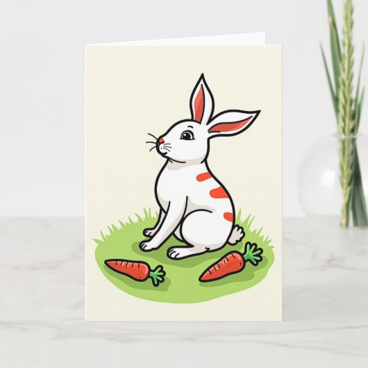 Cute Bunny Rabbit Scene Card カード (正面)