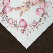 Cute Bunny Rabbit with Pink Easter Eggs n Wreath 薄葉紙