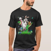 Cute Bunny Ride Rex Dinosaur Easter Eggs Easter Da Tシャツ (正面)