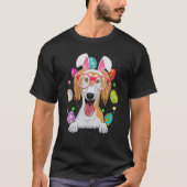 Cute Bunny Saluki Dog Face Easter Eggs Easter Day Tシャツ (正面)