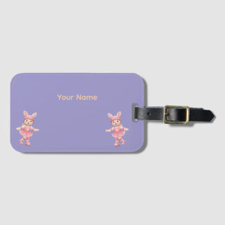 Cute Bunny School Name Label – Kids Back to School ラゲッジタグ