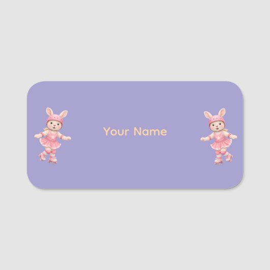 Cute Bunny School Name Label – Kids Back to School 名札 (正面)