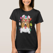 Cute Bunny Shetland Sheepdogs Dog Face Easter Eggs Tシャツ (正面)
