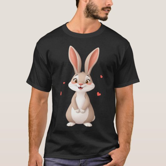 Cute Bunny Shirt Adorable Rabbit Cartoon Design Tシャツ (正面)