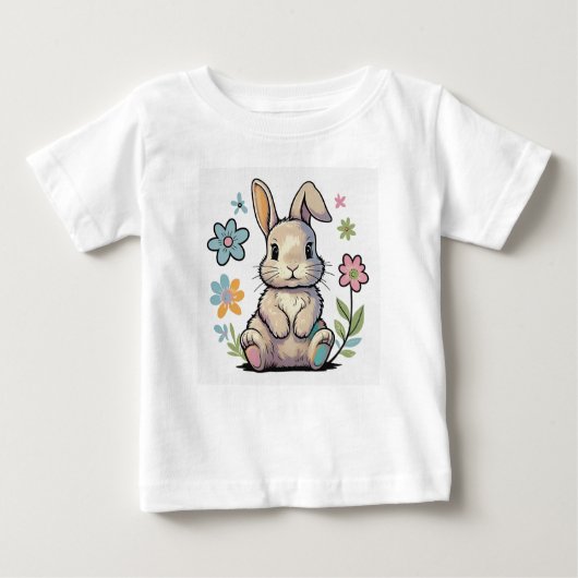 Cute bunny shirt for your kid ベビーTシャツ (正面)