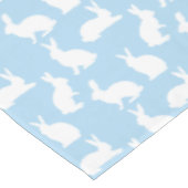 Cute Bunny Silhouettes On Blue Easter Pattern テーブルクロス (アングル)